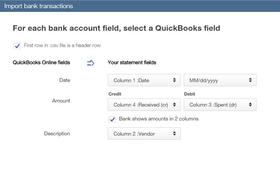 6 bank account quickbooks field