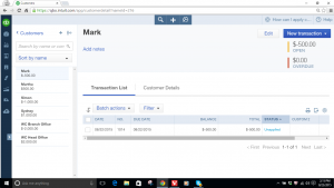 Customer Mark's Account with $500 Unapplied Credit