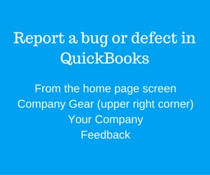 Report a bug or defect in QuickBooks
